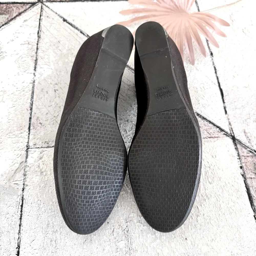 STUART WEITZMAN Black Sojourn Goosebump Textured Wedge Pumps Low Heel Size 8